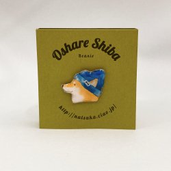 ピンズ　Oshare Shiba Beanie(ニット帽柴)　by 村田なつか