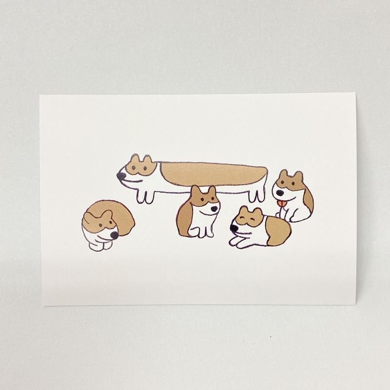 本間あきら ポストカード 長いなコーギー - FEWMANY ONLINE SHOP
