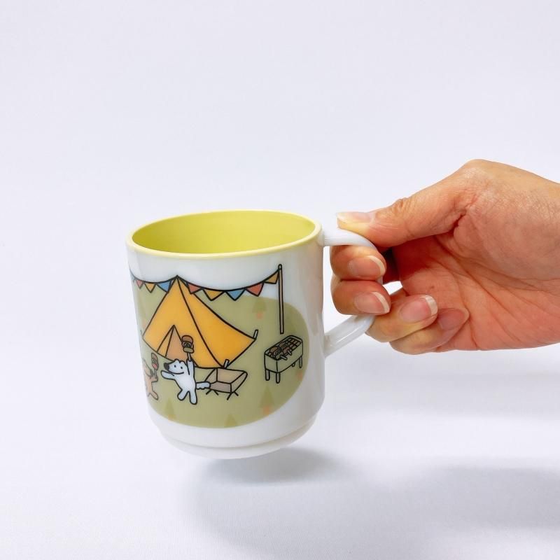 本間あきら ウルフくんEnjoyマグカップ キャンプ - FEWMANY ONLINE SHOP