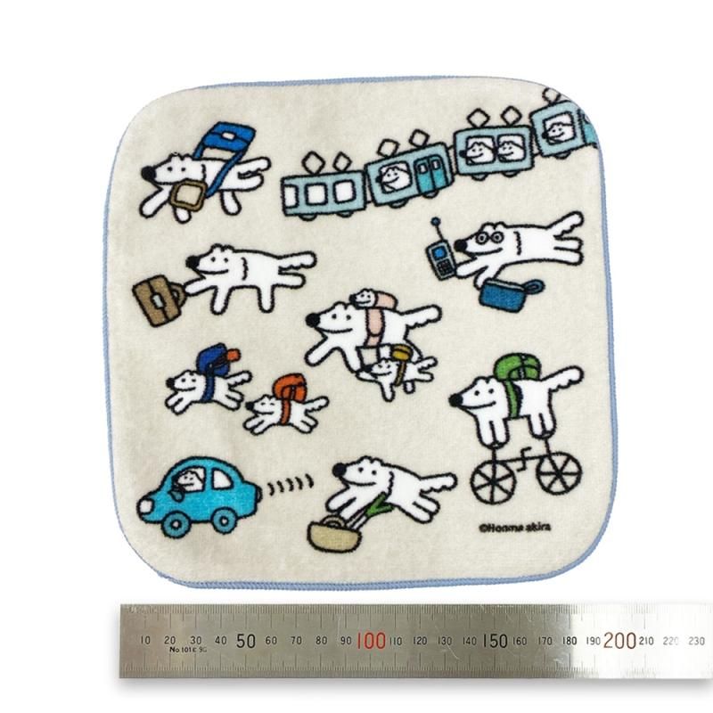 本間あきら ウルフくんいってらっしゃいハンカチ - FEWMANY ONLINE SHOP