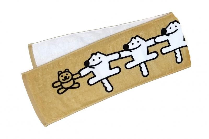 本間あきら マフラータオル 子ウルフくんとくま - FEWMANY
