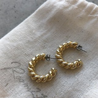 gold twist hoop pierce / earring 