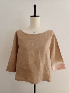 【I am...】French Linen Middle Sleeve Top