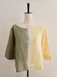 【I am...】French Linen Middle Sleeve Top