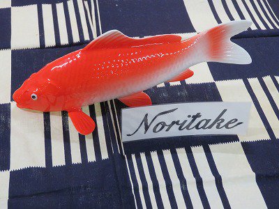 日本陶器会社 Noritake 鯉 一対 置物 錦鯉 オールドノリタケ 1940年 