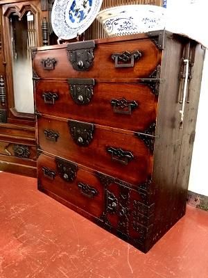 仙台箪笥 箪笥 骨董品 アンティーク家具 仙台箪笥 時代箪笥 整理箪笥 衣装箪笥 幅約1200mm 和箪笥 送料