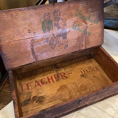 Teacher's whiskey アンティークウッドボックス