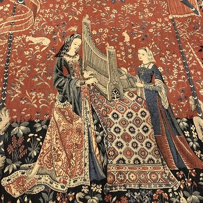 貴婦人と一角獣「我が唯一の望み」ゴブラン織りタペストリー - 絵画 