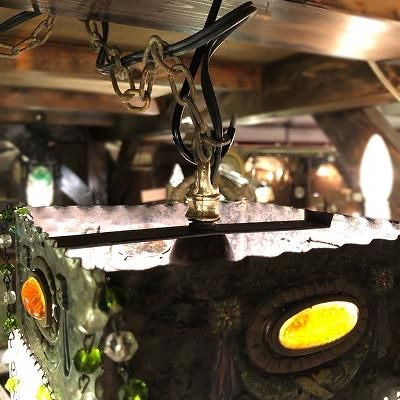 アール・ヌーヴォー風ペンダントライト アールヌーヴォー 吹きガラスペンダントライト-アンティーク