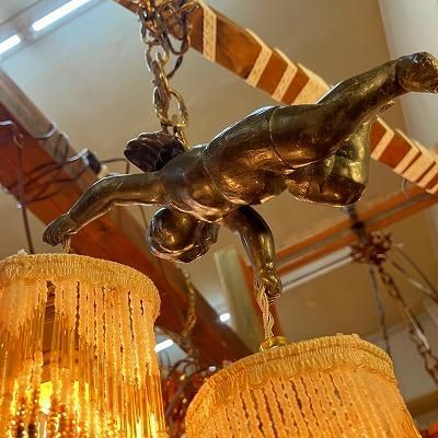 エンジェル 2灯式 ペンダントライト フリンジ付き