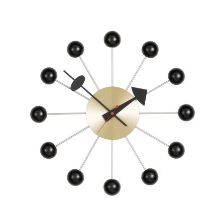 Vitra. ボールクロック ブラック Ball Clock, black / brass - 西洋