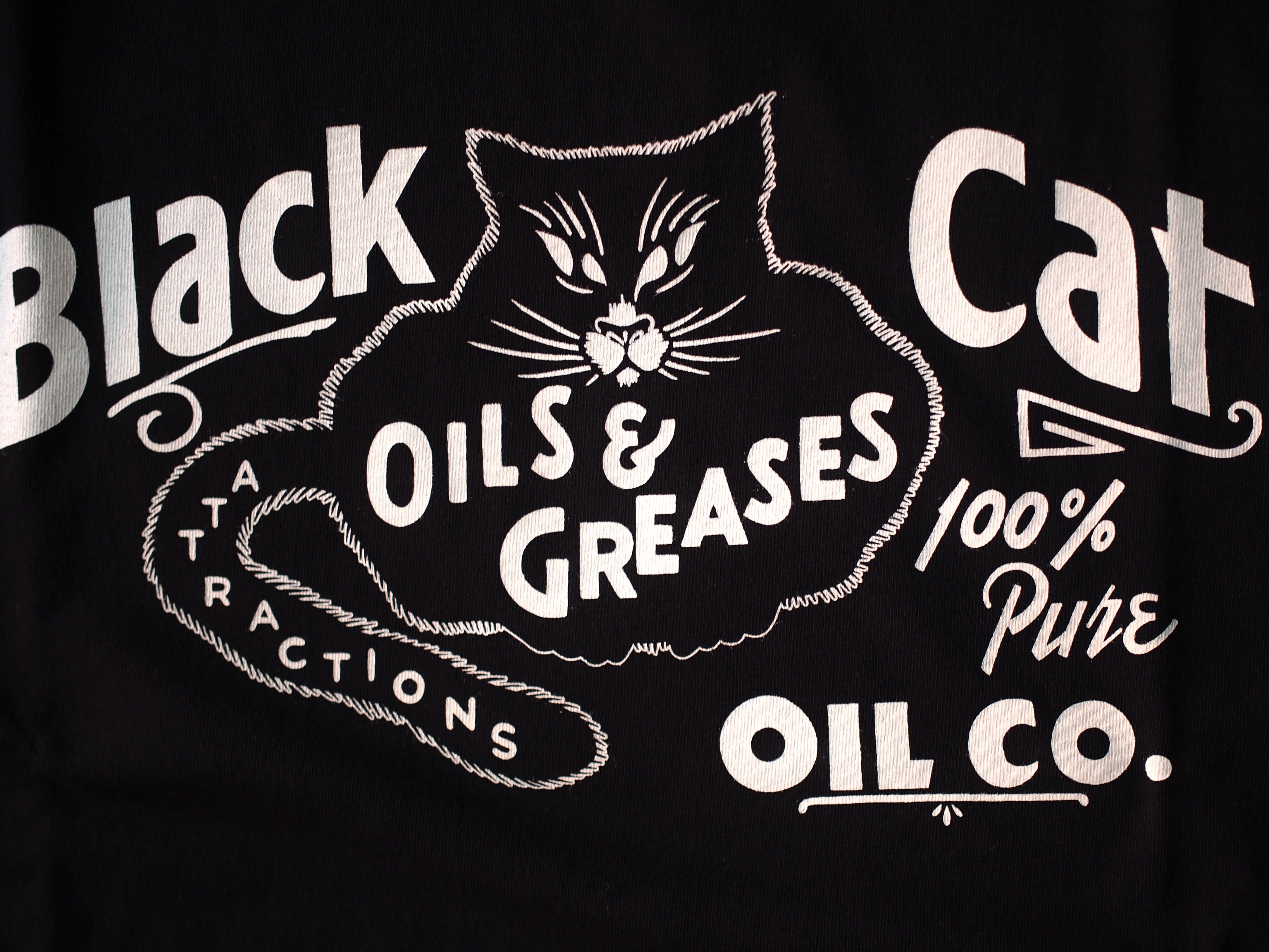 アトラクションズ Attractions Black Cat Tee