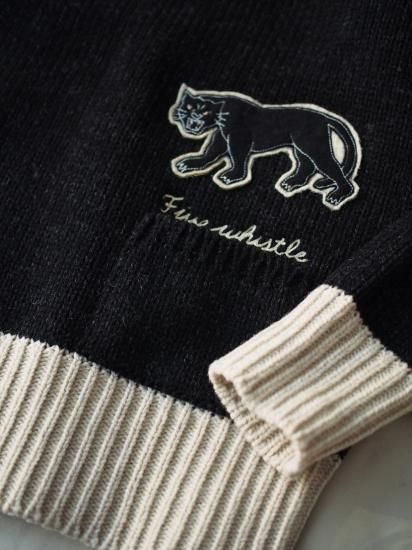NORTH NO NAME 5WHISTLEクマ刺繍のウールセーター Lサイズ