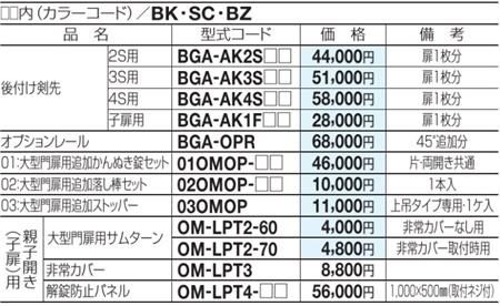 四国化成の大型門扉、BGAN/BGAL型オプションを定価の15％オフで