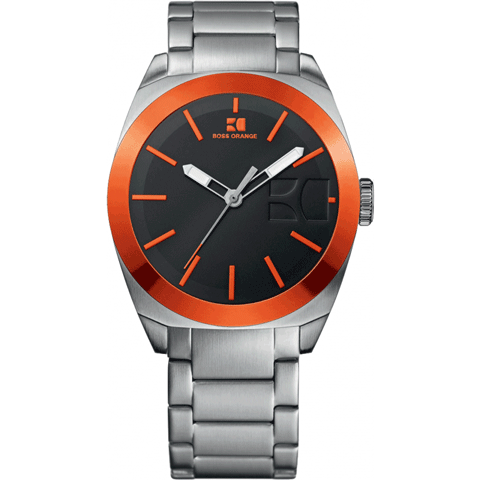 ヒューゴボス　腕時計　メンズ　オレンジ　1512896　　ブラック×シルバー - 腕時計の通販ならワールドウォッチショップ