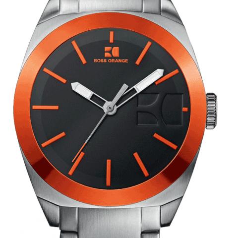 ヒューゴボス　腕時計　メンズ　オレンジ　1512896　　ブラック×シルバー - 腕時計の通販ならワールドウォッチショップ