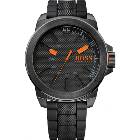 ヒューゴボス　腕時計　メンズ　オレンジ　1513004　ブラック×ブラック - 腕時計の通販ならワールドウォッチショップ