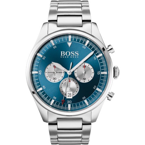 ヒューゴボス　時計　メンズ　パイオニア　1513713　ブルー×シルバーステンレスベルト- 腕時計の通販ならワールドウォッチショップ