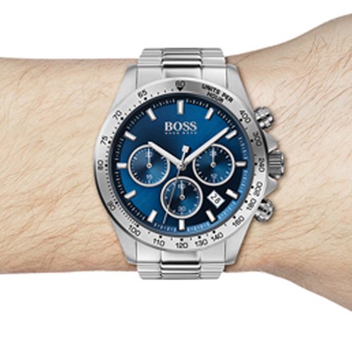 ヒューゴボス　時計　メンズ　ヒーロー　1513755　ブルー×シルバーステンレスベルト- 腕時計の通販ならワールドウォッチショップ