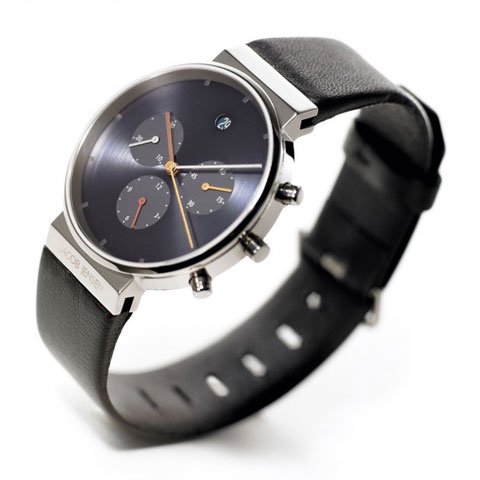 ヤコブ・イェンセン 腕時計 メンズ 605 クロノグラフ ブルー×ブラック 