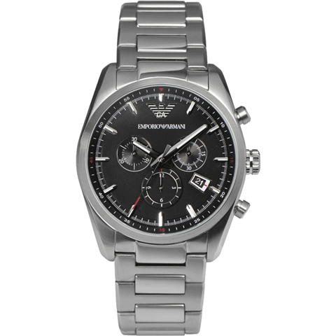 エンポリオアルマーニ　腕時計　タジオ　AR6050　ブラック×シルバー - 腕時計の通販ならワールドウォッチショップ