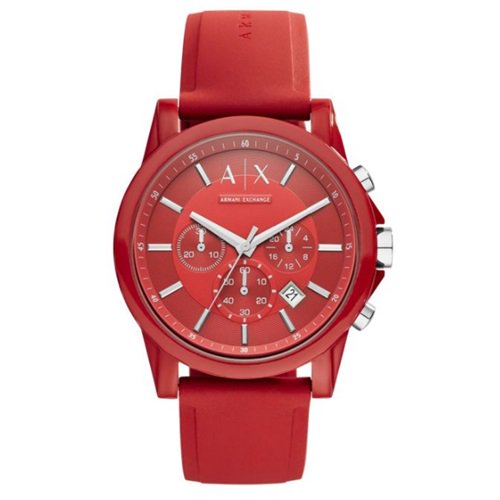 エンポリオアルマーニEMPORIO ARMANI （エンポリオ・アルマーニ）赤文字盤　腕時計