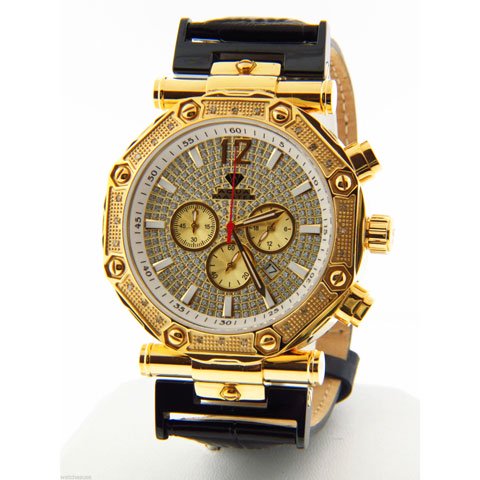 アクアマスター　腕時計　W147　ダイヤモンドウォッチ　ゴールド×ゴールドベゼル×ブラック - 腕時計の通販ならワールドウォッチショップ