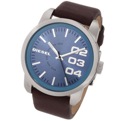 ディーゼル 腕時計 フランチャイズ DZ1512 ブルー×ブラウンレザー 