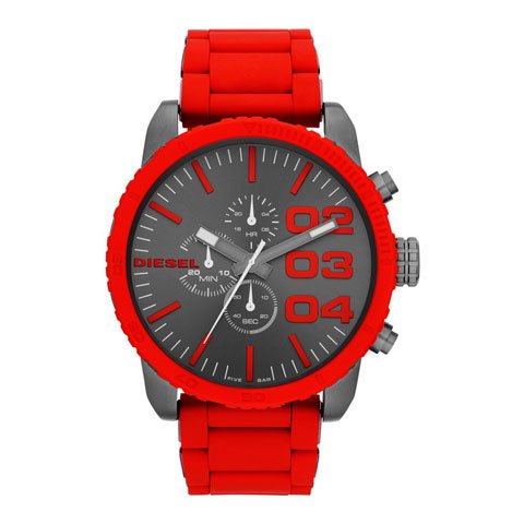 ディーゼル 腕時計 フランチャイズ DZ4289 ガンメタル×レッド - 腕時計