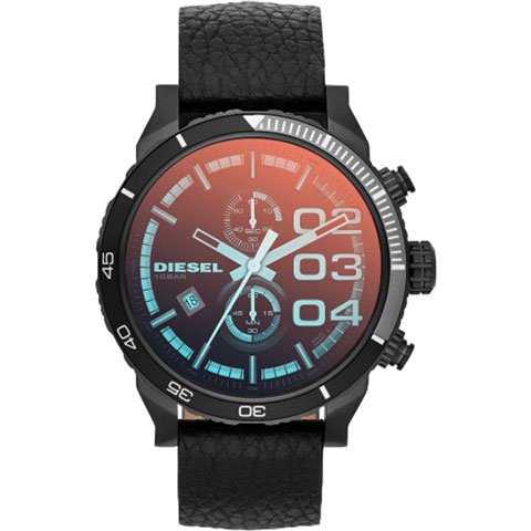 ディーゼル　腕時計　ダブルダウン　DZ4311　ブラックド×ブラックレザーベルト - 腕時計の通販ならワールドウォッチショップ