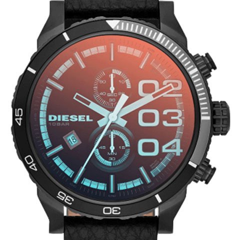 ディーゼル 腕時計 ダブルダウン DZ4311 ブラックド×ブラックレザー