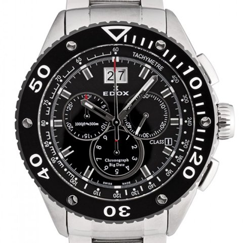 エドックス　腕時計　クラスワン　ビッグデイト　10017 3 NIN2　ブラック×ステンレススチール - 腕時計の通販ならワールドウォッチショップ