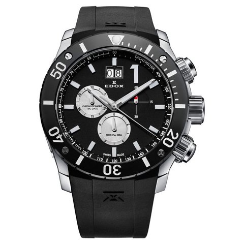 エドックス　腕時計　クラスワン　クロノオフショア　10020 3 NIN3　ブラック×ブラックラバー - 腕時計の通販ならワールドウォッチショップ