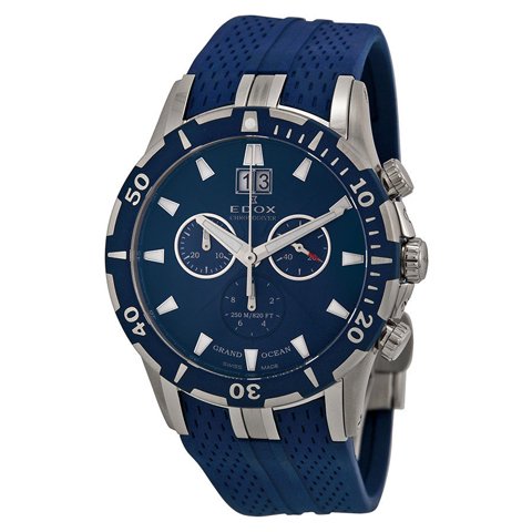 エドックス　腕時計　グランドオーシャン　10022-357B-BUIN　ブルー×ブルーラバーベルト - 腕時計の通販ならワールドウォッチショップ