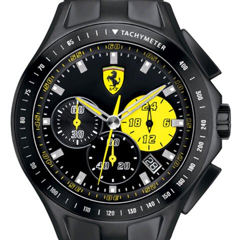 スクーデリア・フェラーリ　腕時計　テクスチャー　0830025　ブラック×イエロー - 腕時計の通販ならワールドウォッチショップ