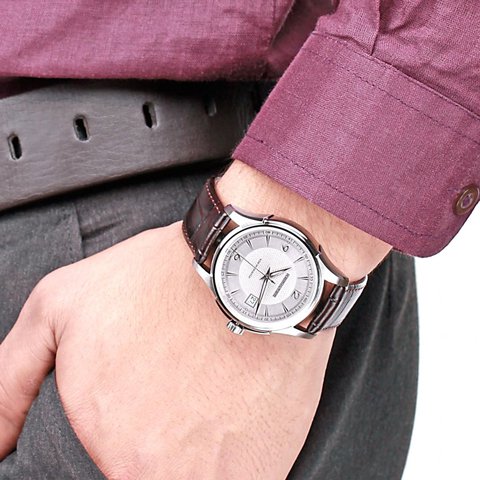 ８万円前後くらいハミルトン HAMILTON 腕時計 ジャズマスター レザーベルト