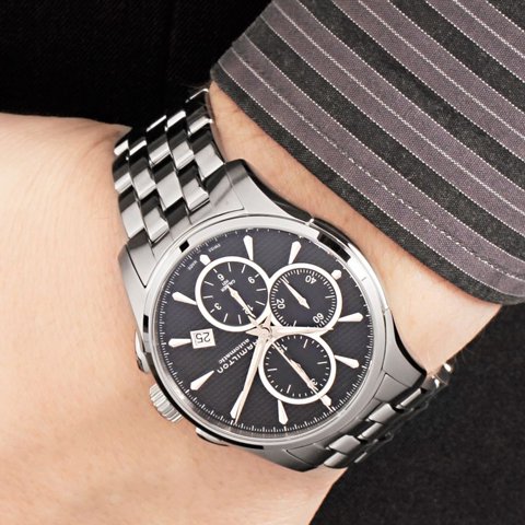 ハミルトン 腕時計 ジャズマスター オートクロノ H32596131 ブラック