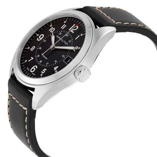 ハミルトン　時計　カーキ　フィールド　H68551733　クォーツ　ブラックダイアル×ブラックレザーベルト- 腕時計の通販ならワールドウォッチショップ