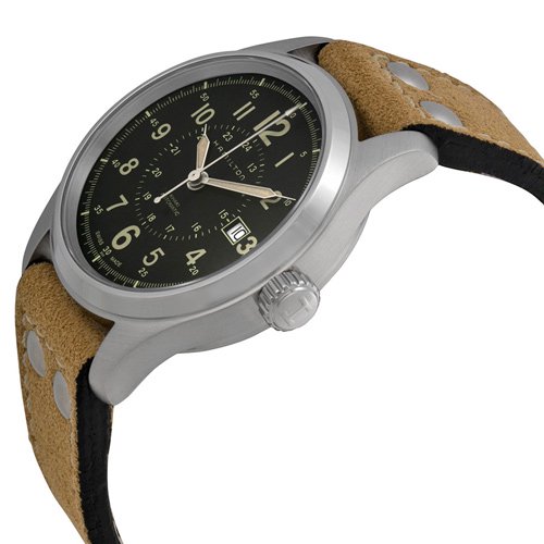 ハミルトン　時計　カーキオフィサー　H70595593　ブラック×ブラウン - 腕時計の通販ならワールドウォッチショップ