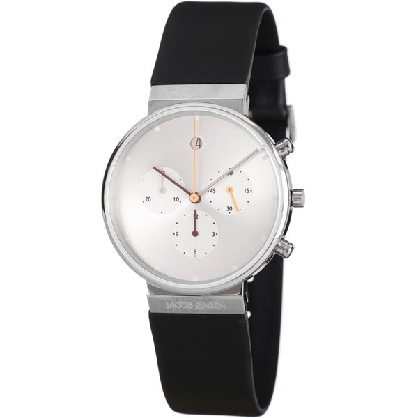 ヤコブ・イェンセン　腕時計　メンズ　606　クロノグラフ　シルバー×ブラックラバーベルト - 腕時計の通販ならワールドウォッチショップ