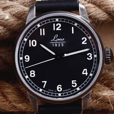 ラコ　腕時計　国内正規品　自動巻き　ヴィンテージ　パイロットウォッチ　861783　ブラックレザーベルト - 腕時計の通販ならワールドウォッチショップ