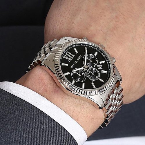 【定価4.6万円 新品】マイケルコース メンズ腕時計★ブラック黒 クロノグラフ