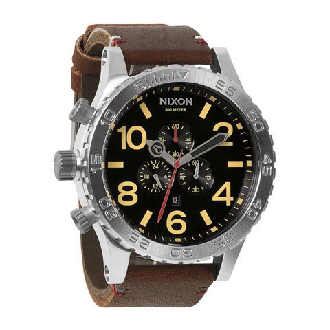 ニクソン 腕時計 51-30 A124019 クロノグラフ ブラック×ブラウンレザー ...