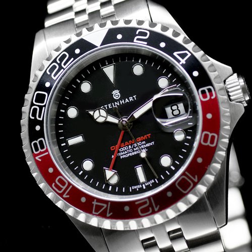 スタインハート/Steinhart/腕時計/オーシャン/OCEAN 1 GMT BLACK/RED 2/メンズ/スイスメイドオートマチック/ブラック