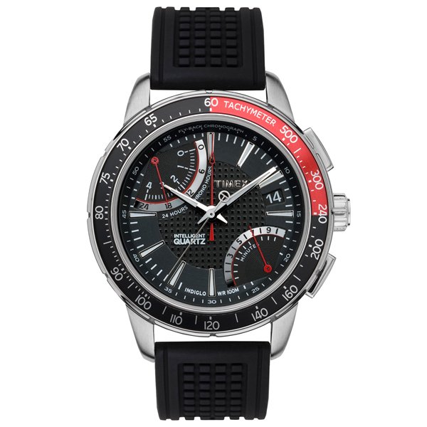 タイメックス 腕時計 インテリジェントクオーツ フライバック クロノグラフ T2N705 ブラックラバーベルト - 腕時計の通販ならワールド