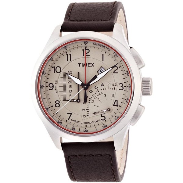 タイメックス　腕時計　リニア　インテリジェントクオーツ　T2P275　クリーム×ブラウンレザーベルト - 腕時計の通販ならワールドウォッチショップ