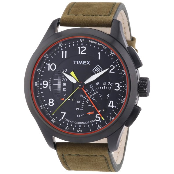 タイメックス　腕時計　リニア　T2P276 ブラック×オリーブレザーベルト - 腕時計の通販ならワールドウォッチショップ