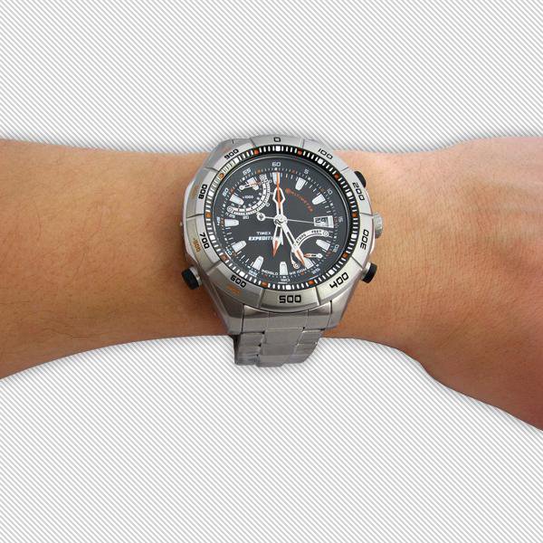 タイメックス　腕時計　T49791　エクスペディション　E-アルティメーター　ブラック×ステンレススチールベルト -  腕時計の通販ならワールドウォッチショップ