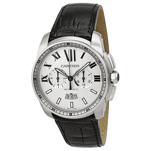 カルティエ　腕時計　メンズ　カリブル　ドゥ　カルティエ　W7100046　シルバー×ブラックレザーベルト - 腕時計の通販ならワールドウォッチショップ