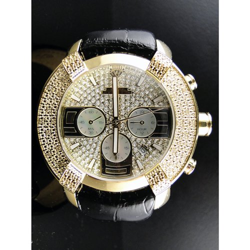 アクアマスター/Aqua Master　時計　W96　ダイヤモンドウォッチ　ゴールドダイアル×ブラックレザーベルト-  腕時計の通販ならワールドウォッチショップ